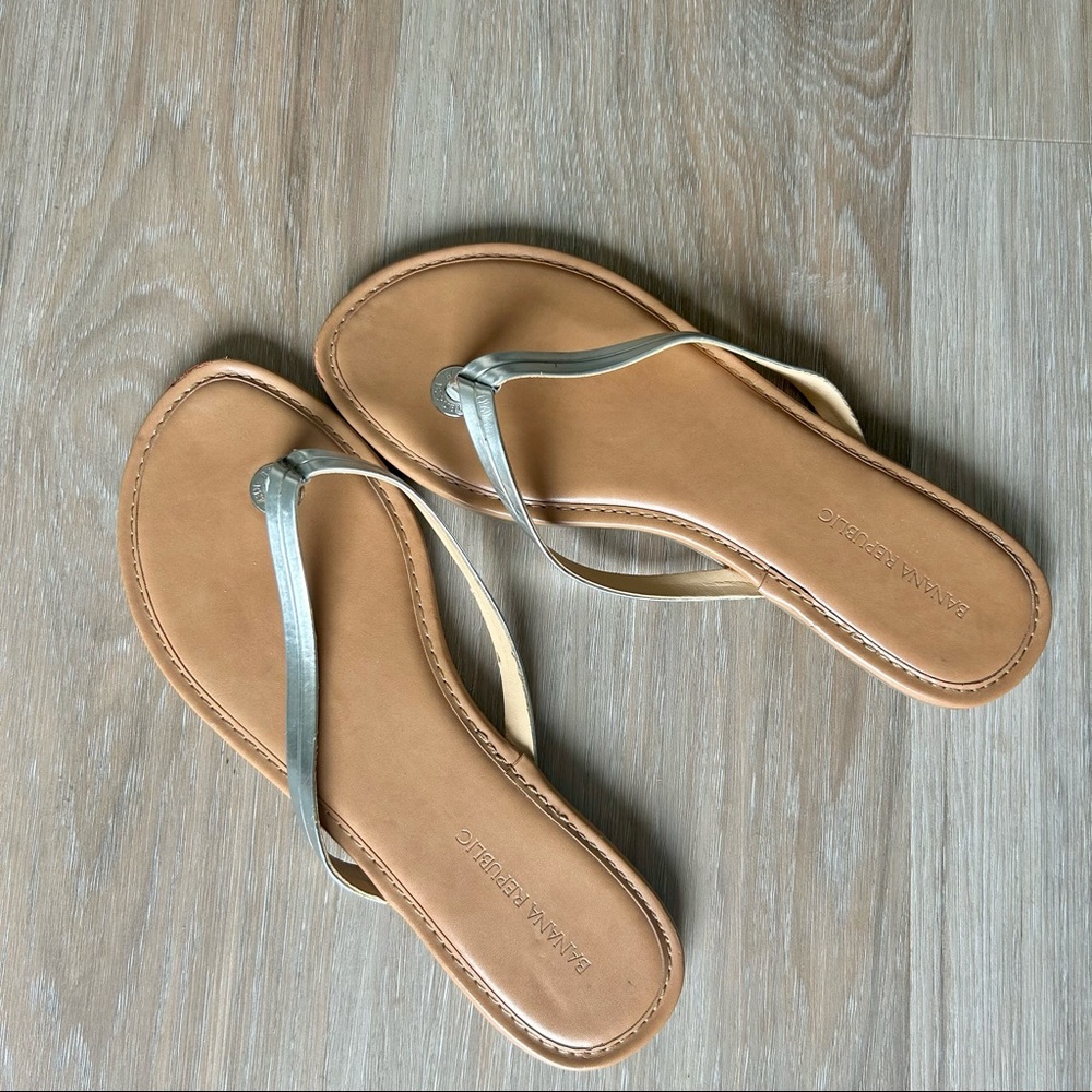Banana Republic Metallic Silver Sandals